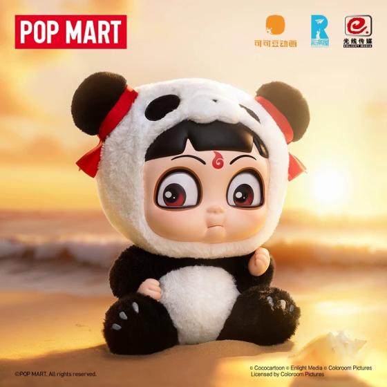 POPMART泡泡玛特《哪吒之魔童闹海》抱抱系列搪胶脸毛绒熊猫哪吒
