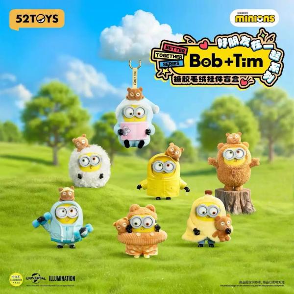 Bob&Tim小黃人好朋友在一起系列搪膠毛絨掛件盲盒