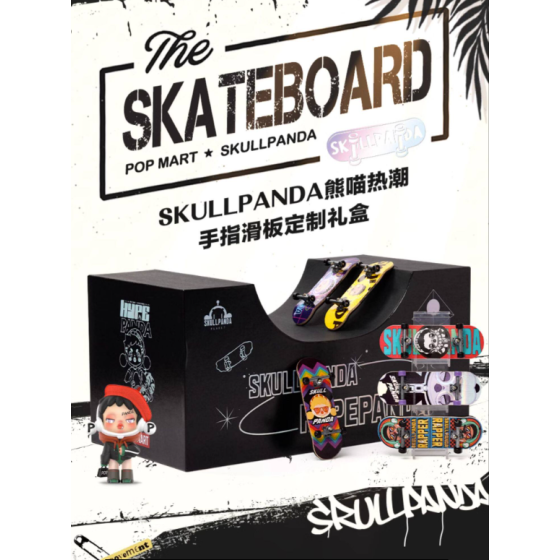 POPMART泡泡玛特 SKULLPANDA熊喵热潮手指滑板礼盒盲盒创意