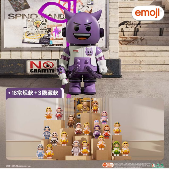 POPMART泡泡玛特MEGA SPACE MOLLY 100% × emoji™ 盲盒