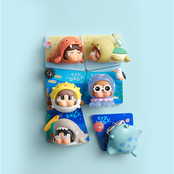 POPMART泡泡玛特CRYBABY泪流成海系列冰箱贴盲盒家居周边