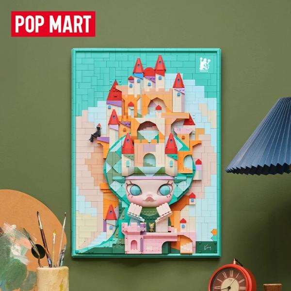POPMART泡泡玛特MOLLY迷失的三角龙积木画居家周边