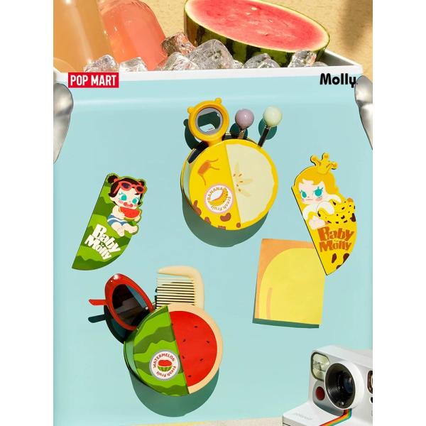 POPMART泡泡玛特Baby Molly果色添香盲盒封口夹磁吸收纳盒套组