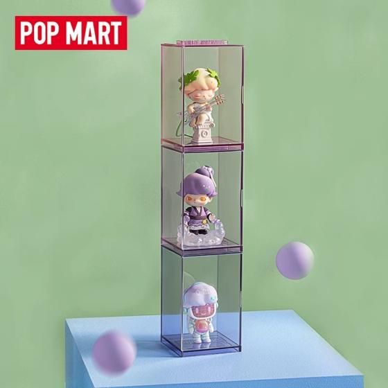 POPMART泡泡玛特 POP单体展示盒3个装单体粉色紫色手办收纳盒