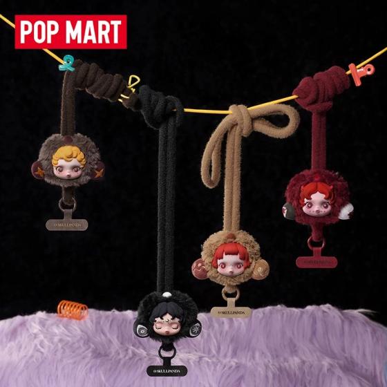 POPMART泡泡玛特SKULLPANDA不眠剧场系列手机挂绳盲盒周边