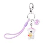 Line Dog Cupid Keychain - White Version