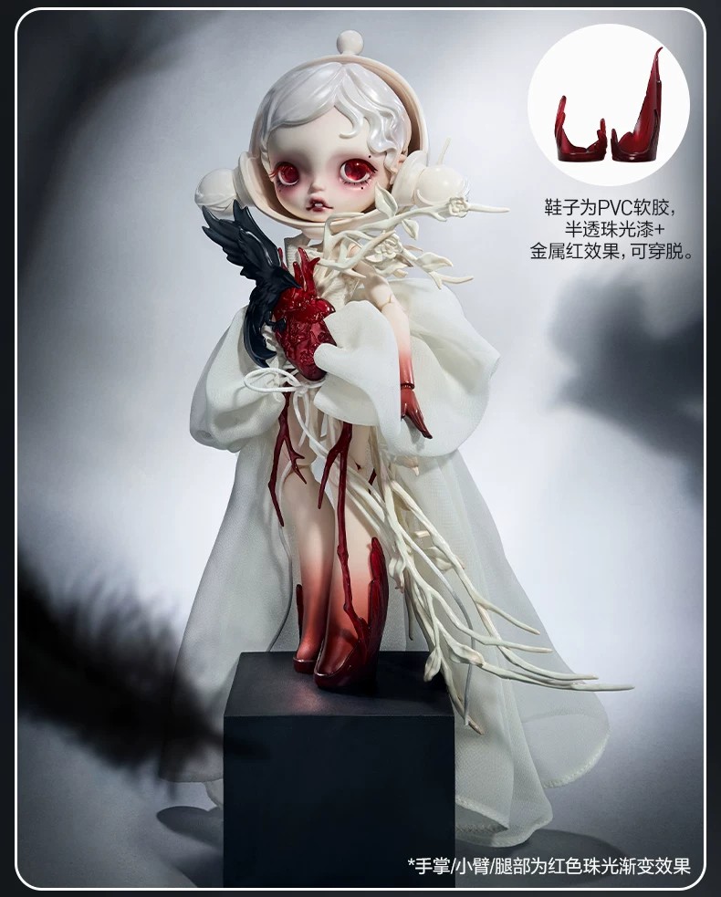 POPMART泡泡玛特SKULLPANDA × GUO PEI 1 6可动人偶摆件