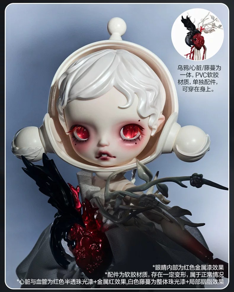 POPMART泡泡玛特SKULLPANDA × GUO PEI 1 6可动人偶摆件