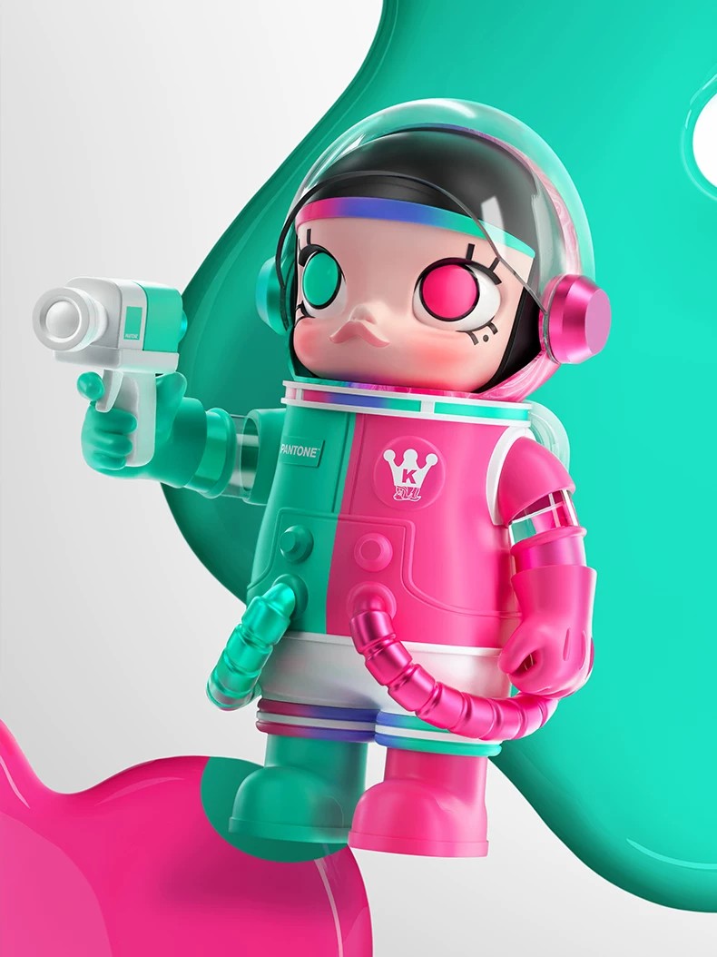 POPMART泡泡玛特MEGA SPACE MOLLY 1000% × 彩通摆件