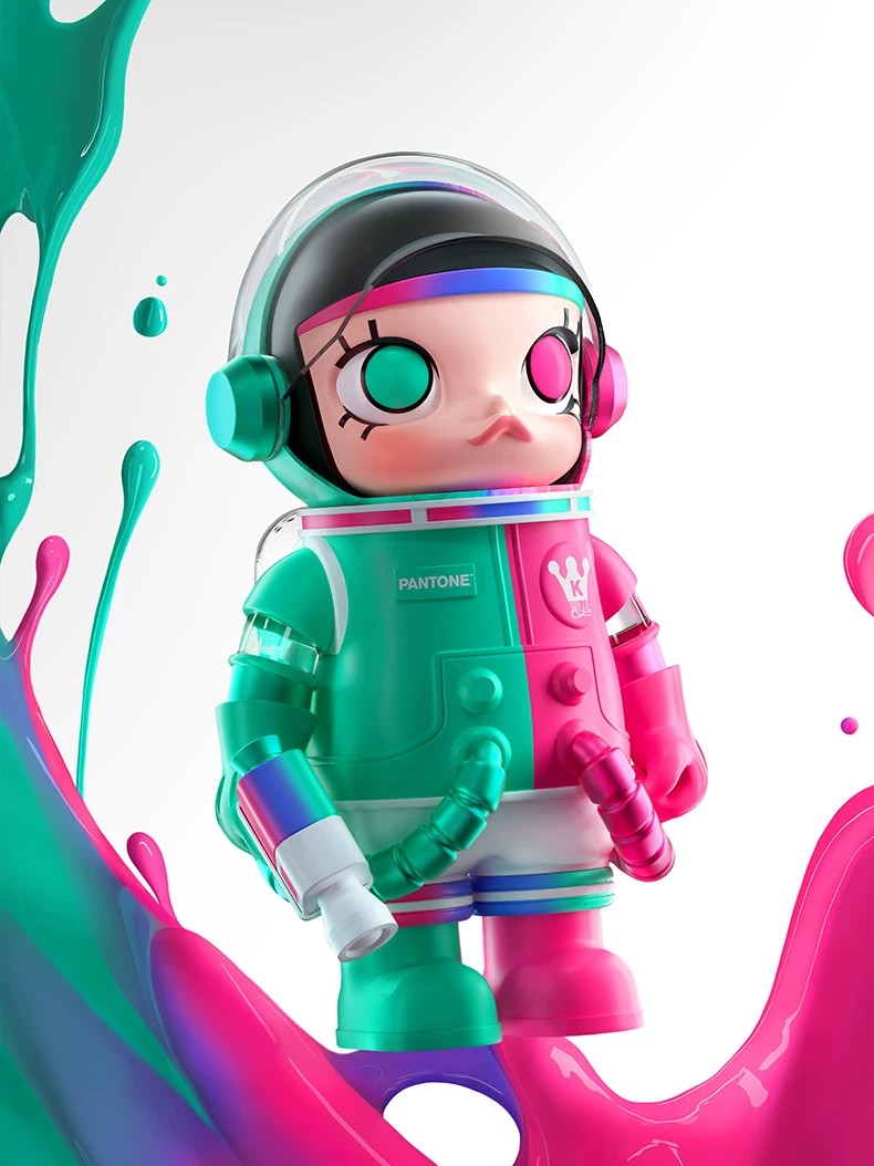 POPMART泡泡玛特MEGA SPACE MOLLY 1000% × 彩通摆件