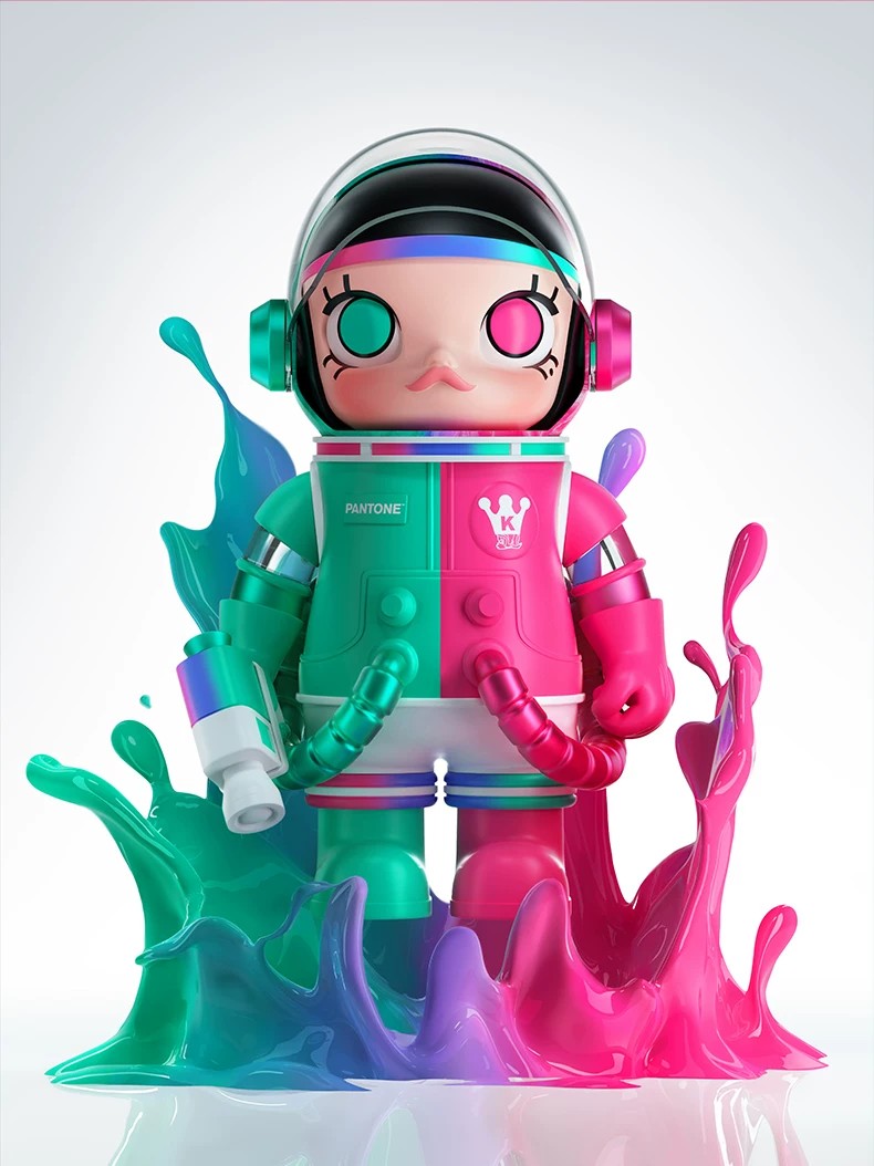 POPMART泡泡玛特MEGA SPACE MOLLY 1000% × 彩通摆件