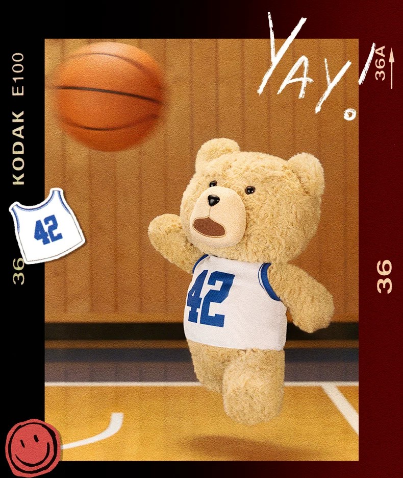 POPMART泡泡玛特共鸣《TED2》 泰迪熊可动毛绒玩偶 HOT NERD TED