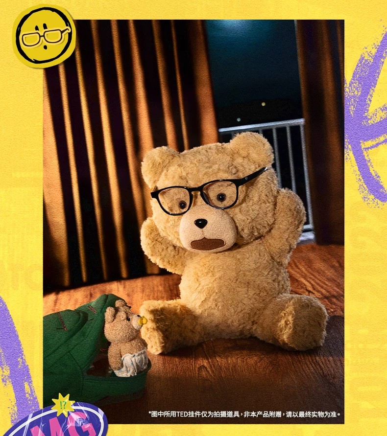 POPMART泡泡玛特共鸣《TED2》 泰迪熊可动毛绒玩偶 HOT NERD TED
