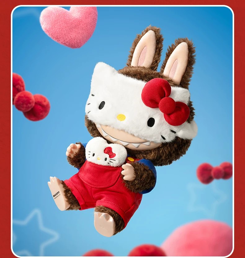 POPMART泡泡玛特THE MONSTERS × HELLO KITTY搪胶毛绒公仔拉布布