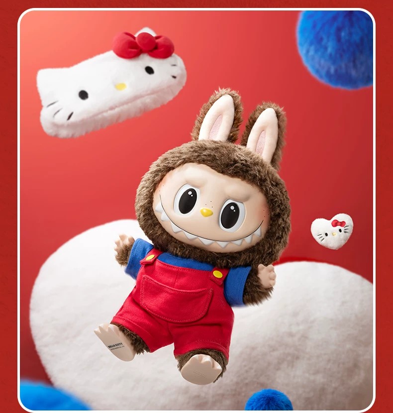 POPMART泡泡玛特THE MONSTERS × HELLO KITTY搪胶毛绒公仔拉布布