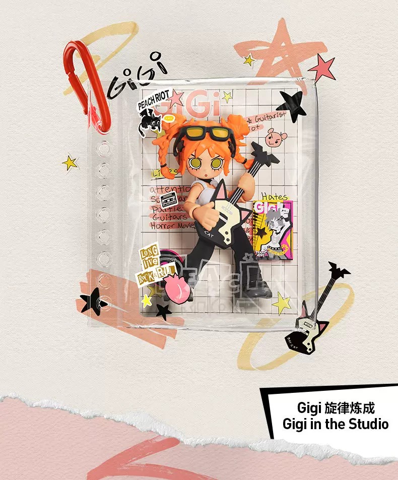 POPMART泡泡玛特Peach Riot 叛桃音乐随行系列积木挂件盲盒