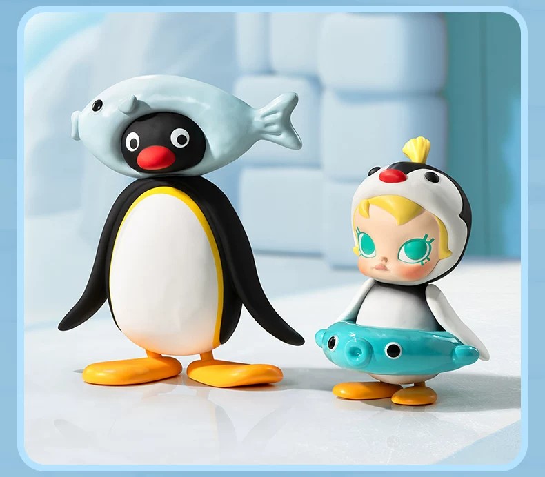 POPMART泡泡玛特Baby Molly × PINGU鱼趣多多手办摆件