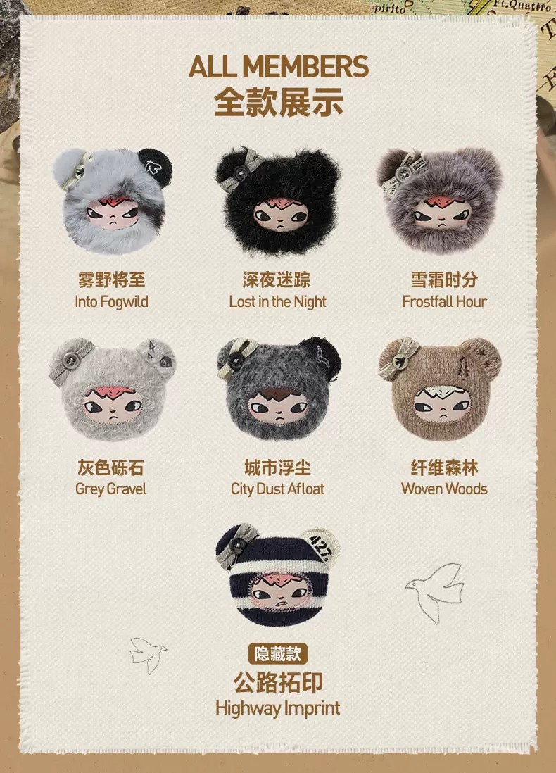 POPMART泡泡玛特Hirono公路日志冰箱贴盲盒家居周边