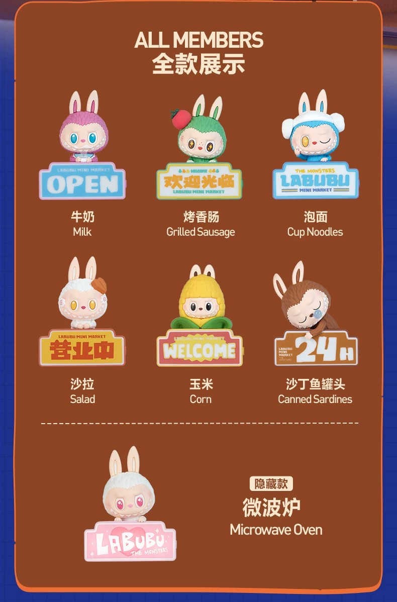 POPMART泡泡玛特THE MONSTERS怪味便利店系列冰箱贴