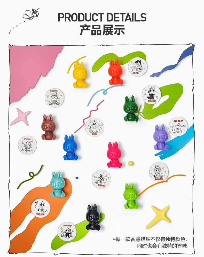 POPMART泡泡玛特THE MONSTERS十周年系列香薰蜡烛盲盒