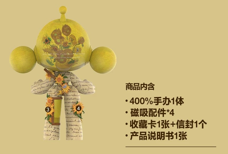 POPMART泡泡玛特MEGA SKULLPANDA 400% 梵高博物馆·向日葵