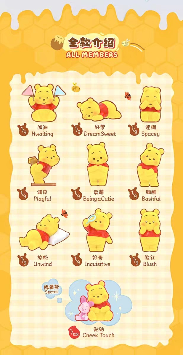 迪士尼小熊维尼表情包2.0系列手办盲盒